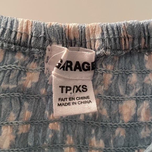 Garage Ruched Blue Floral Crop Top - Picture 4 of 4